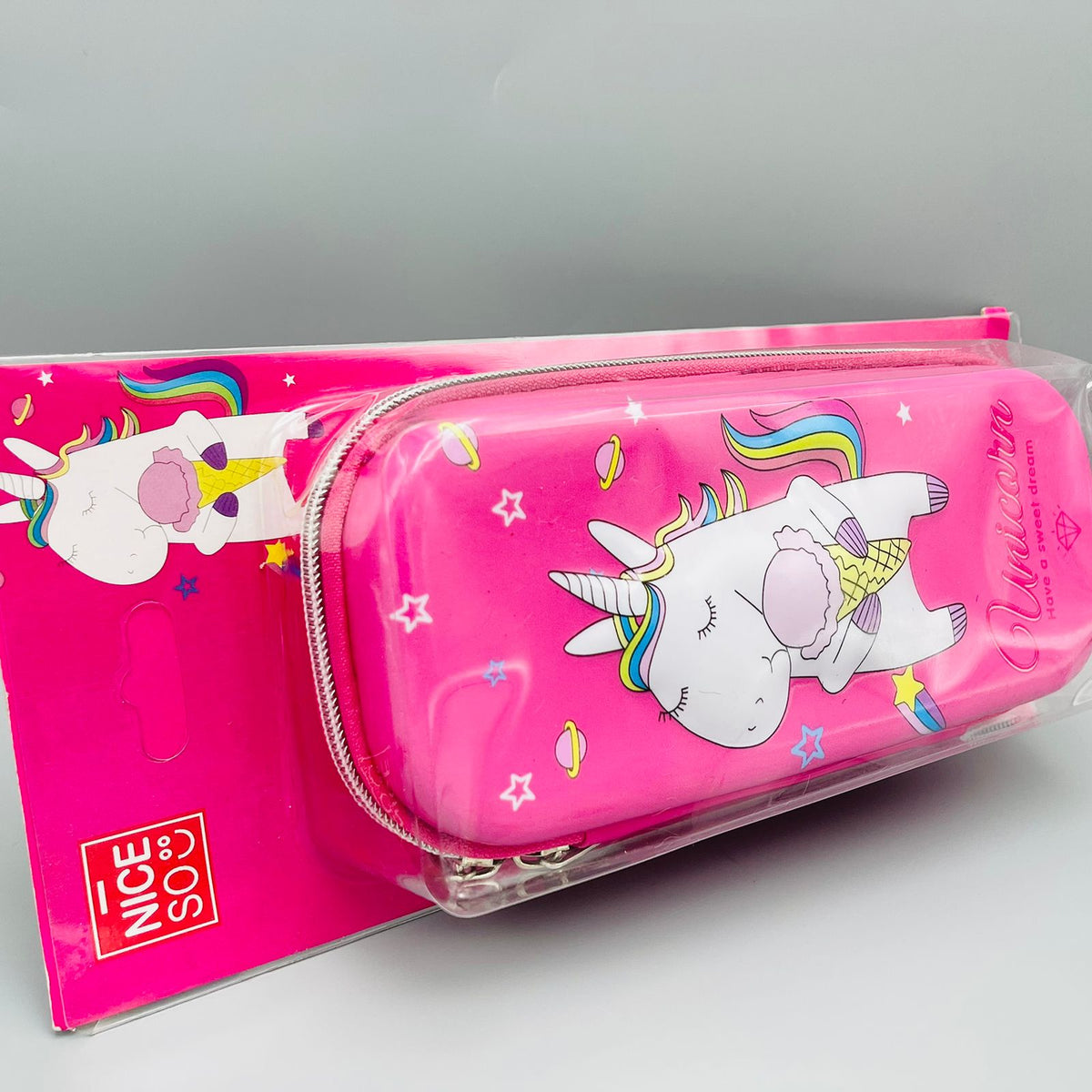 Stylish Unicorn Geometry Box With Zip