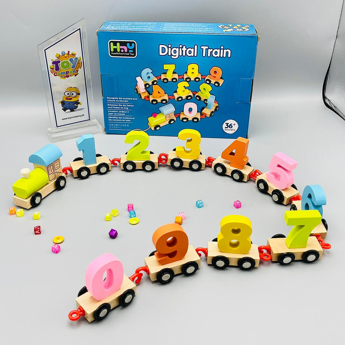 Wooden Digital Toy Train Set - For Kids Toddler