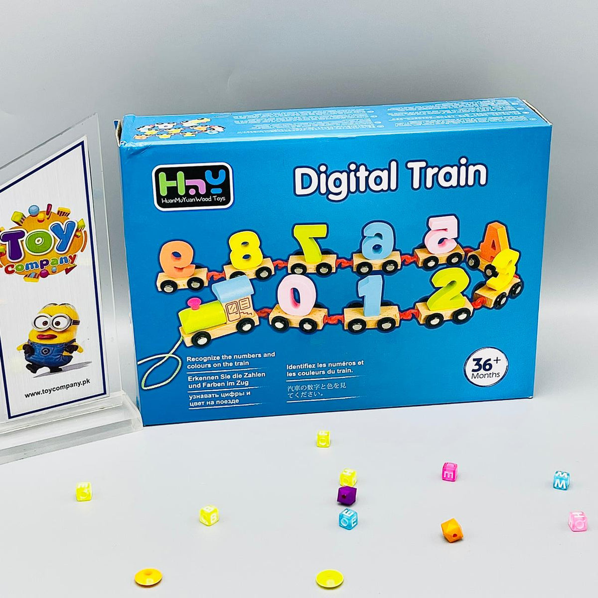 Wooden Digital Toy Train Set - For Kids Toddler