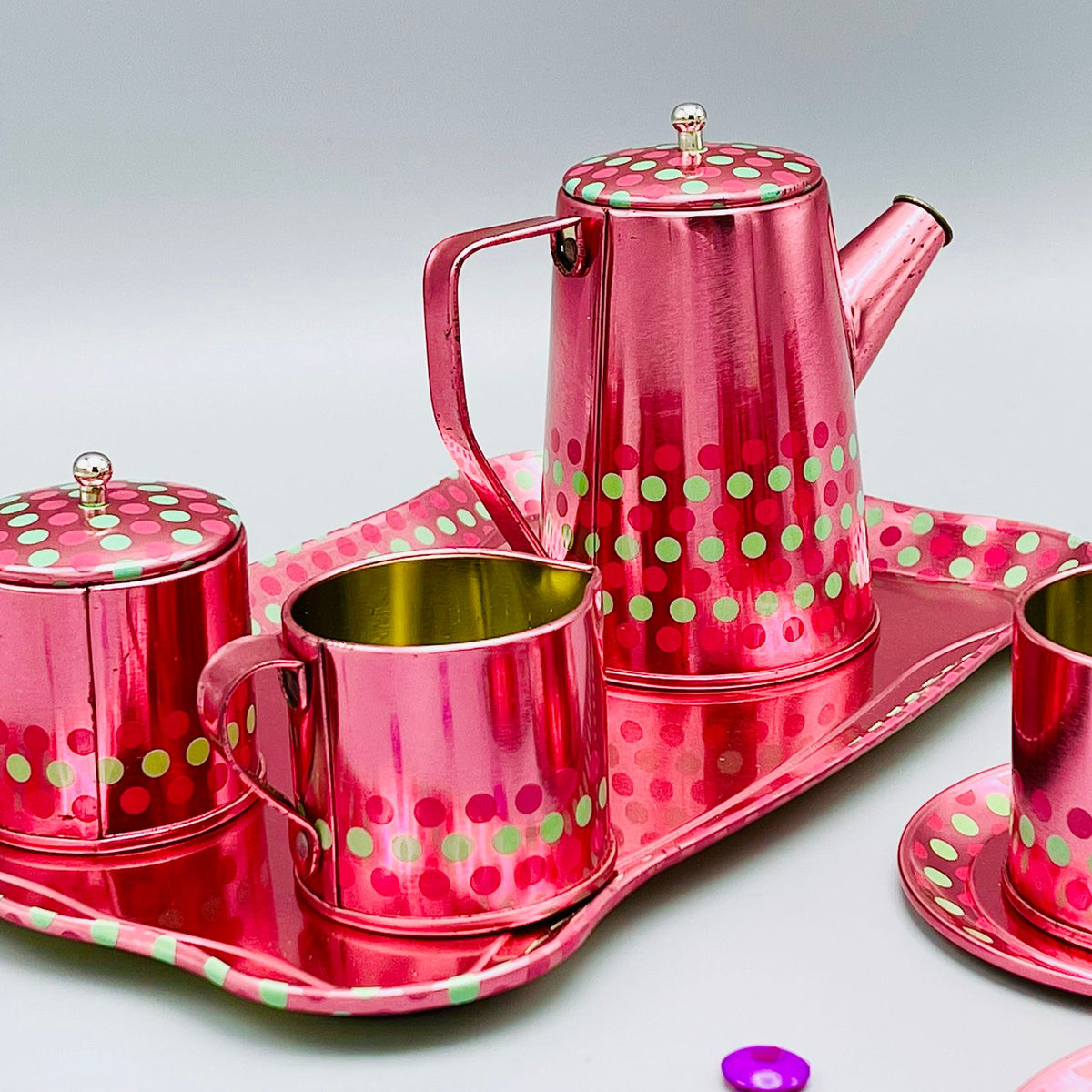 Metal Tea Set with Complete Accessories