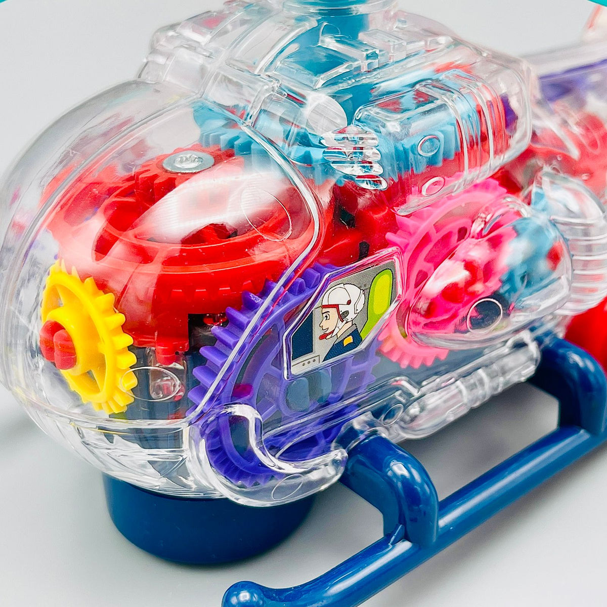 Transparent Gear Helicopter Toy