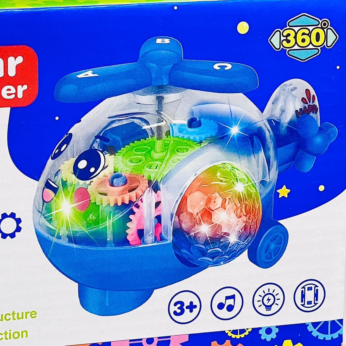 Gear Helicopter Toy-Transparent Body