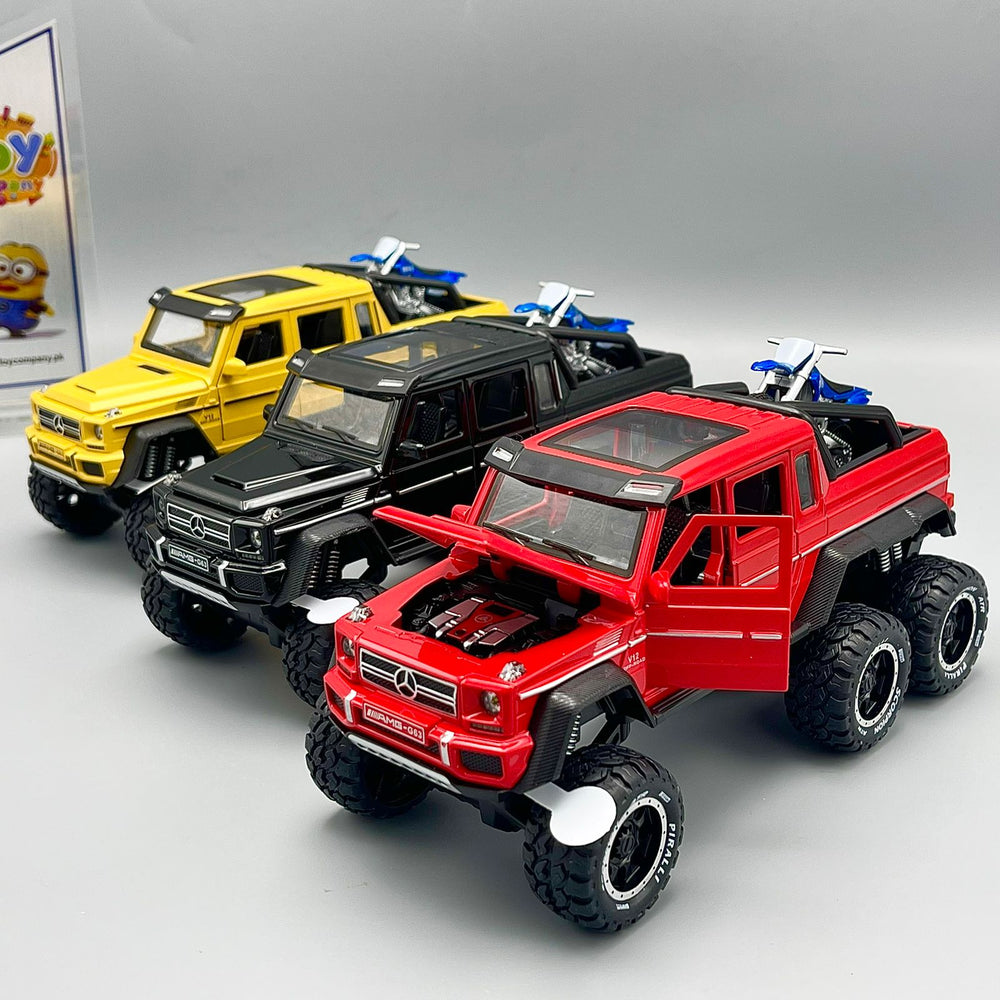 Diecast Metal Mercedes G63 AMG 6X6 Model Car with Yamaha Bike