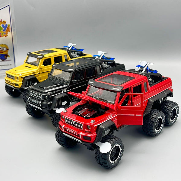 Diecast Metal Mercedes G63 AMG 6X6 Model Car with Yamaha Bike
