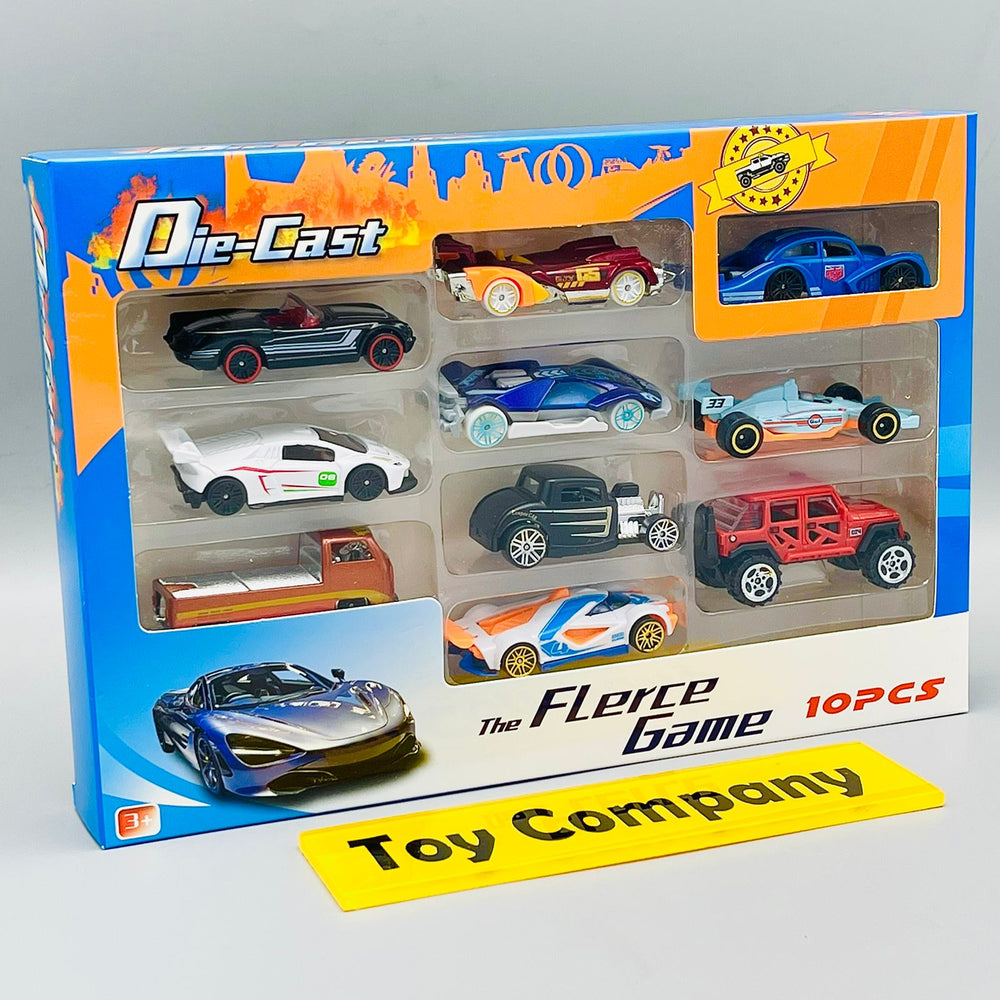 Diecast Hot Wheels Style Set of 10 Vehicles