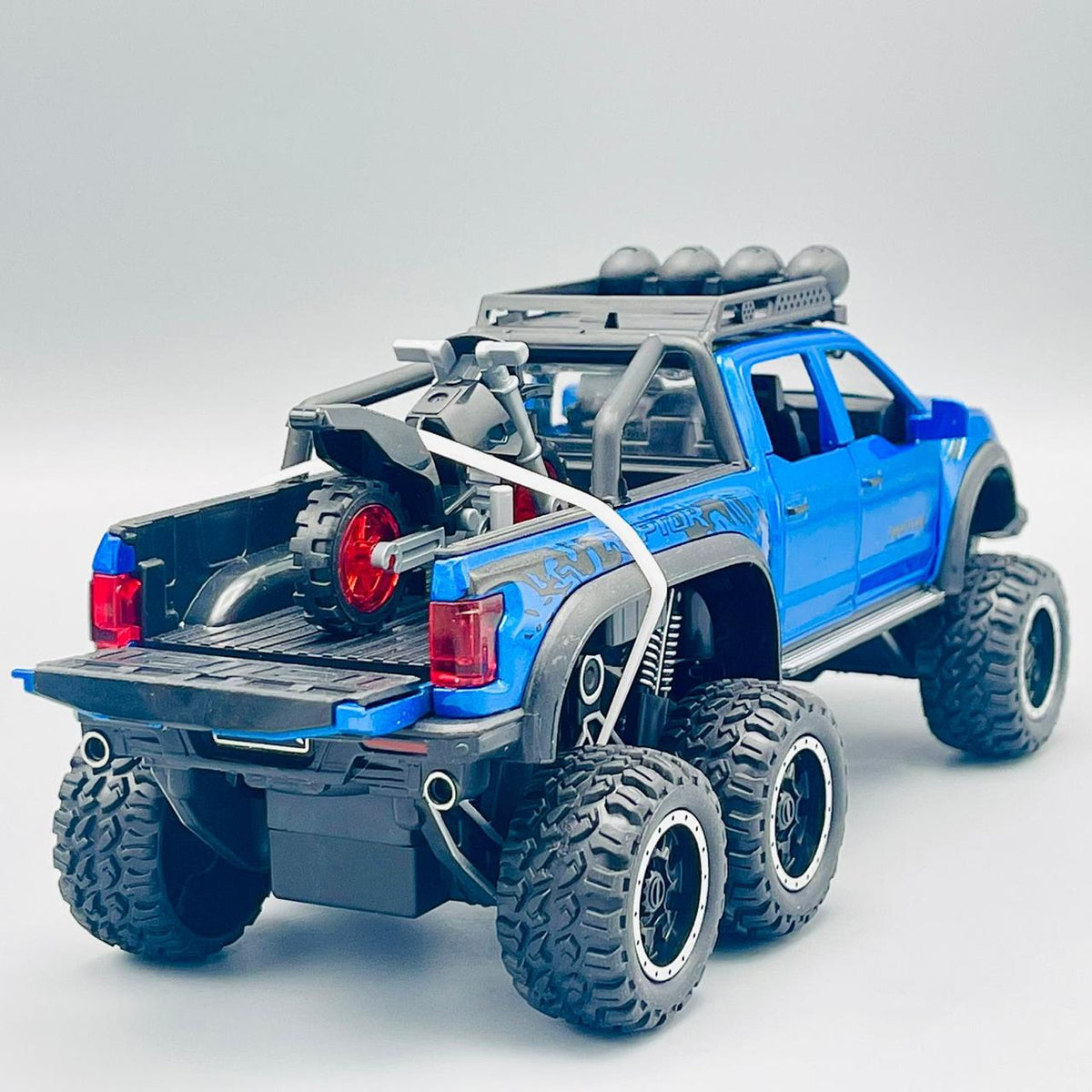 Diecast Ford Beast Raptor F150 with Bike
