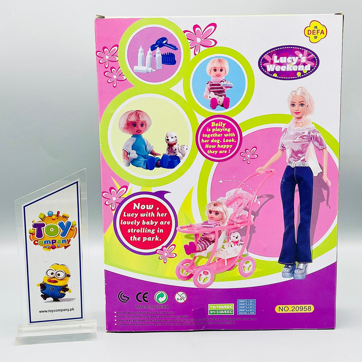 Defa Lucy Barbie Doll with Baby Stroller