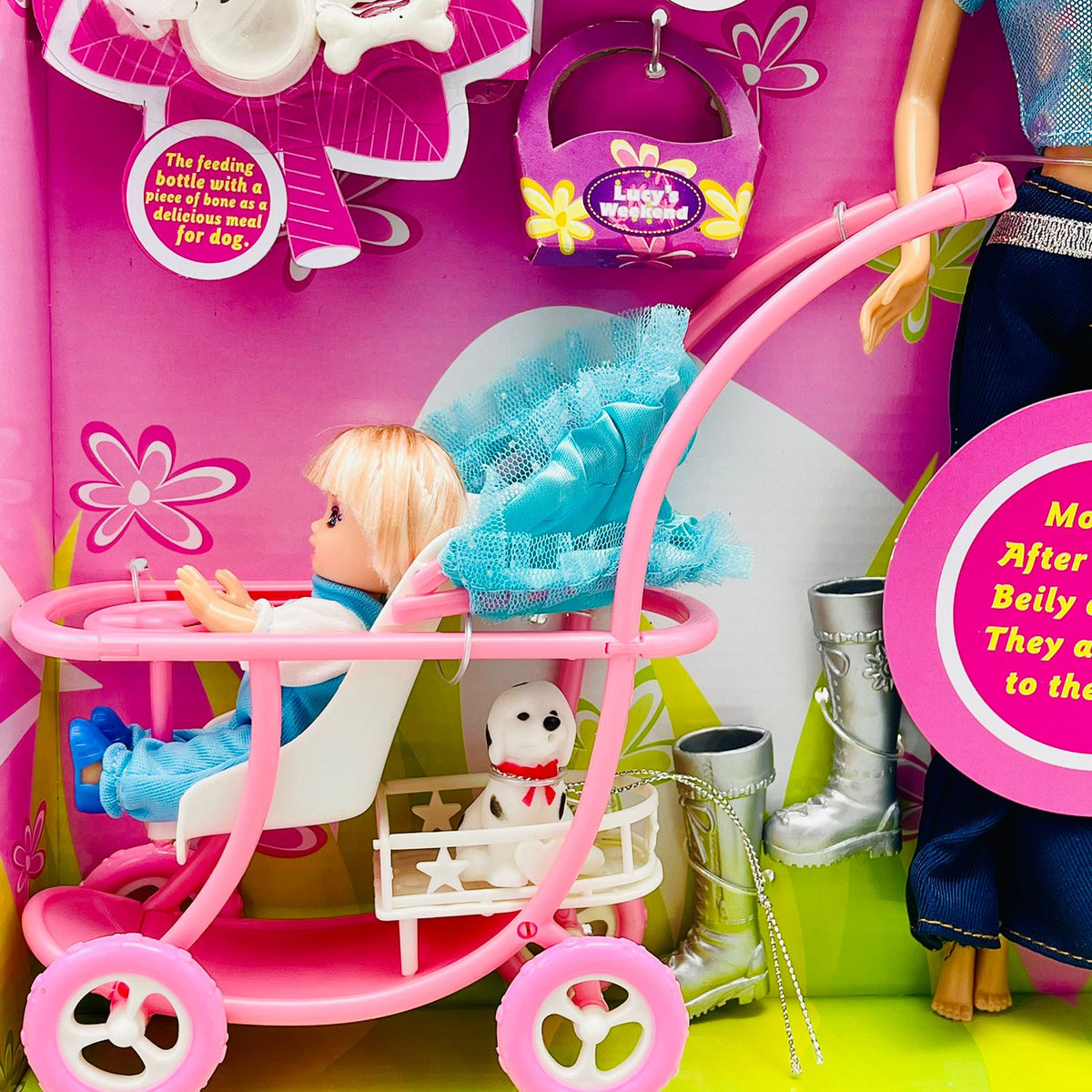 Defa Lucy Barbie Doll with Baby Stroller