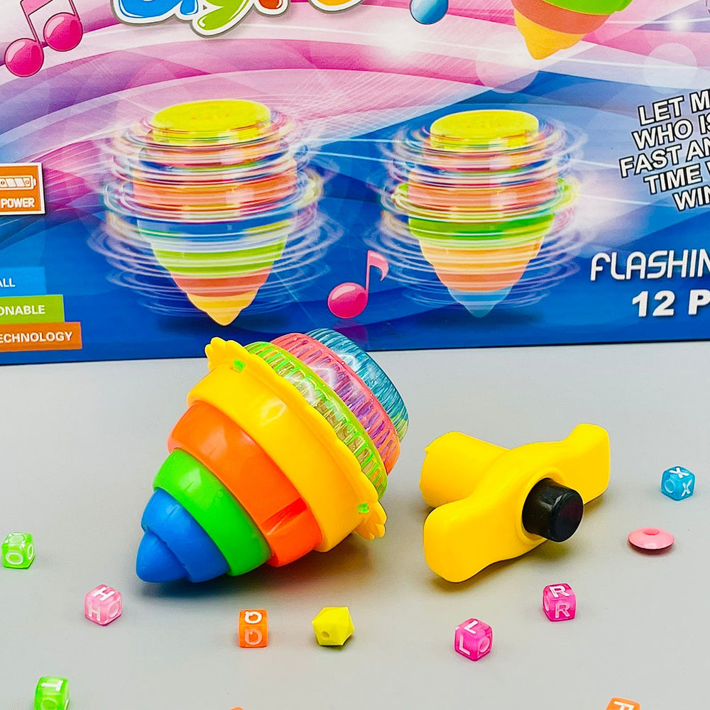 Colorful Gyro Spinning Top Toy with Flash Light & Music