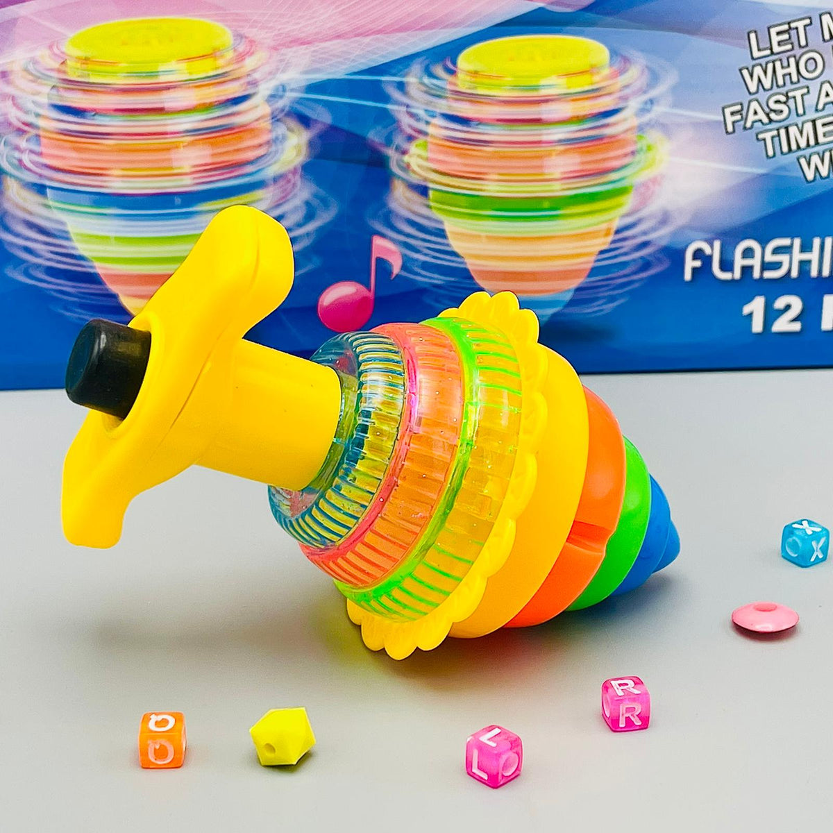 Colorful Gyro Spinning Top Toy with Flash Light & Music