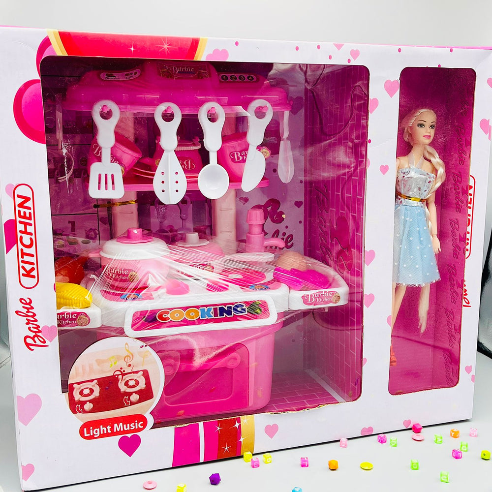 Kitchen Set with Barbie Doll