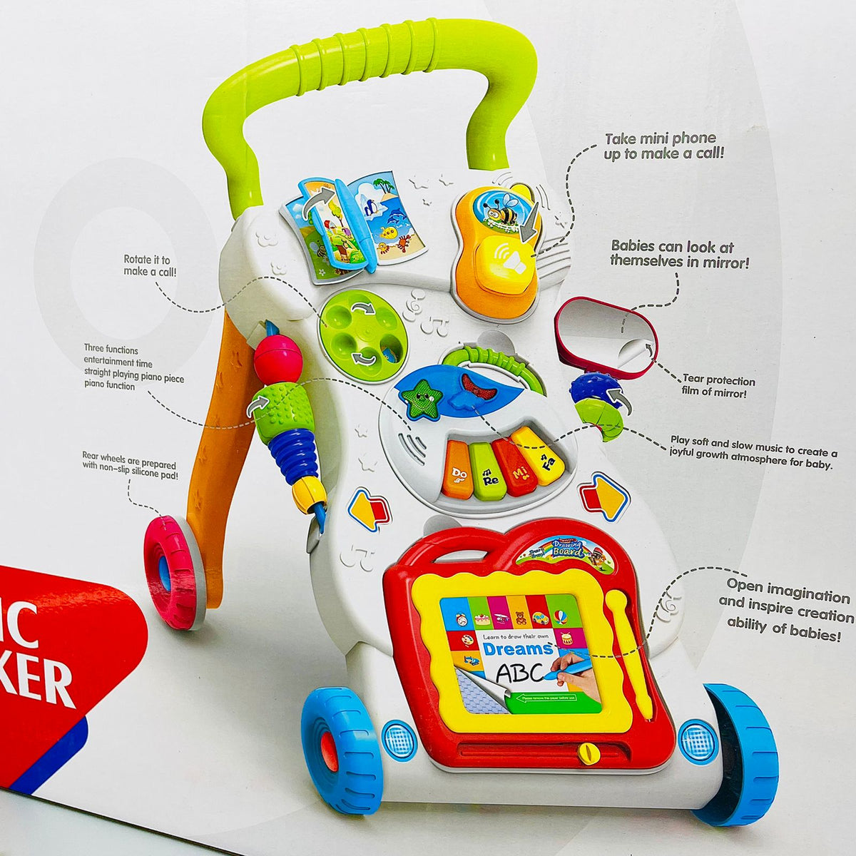 Huanger Baby Walker With Music & Light