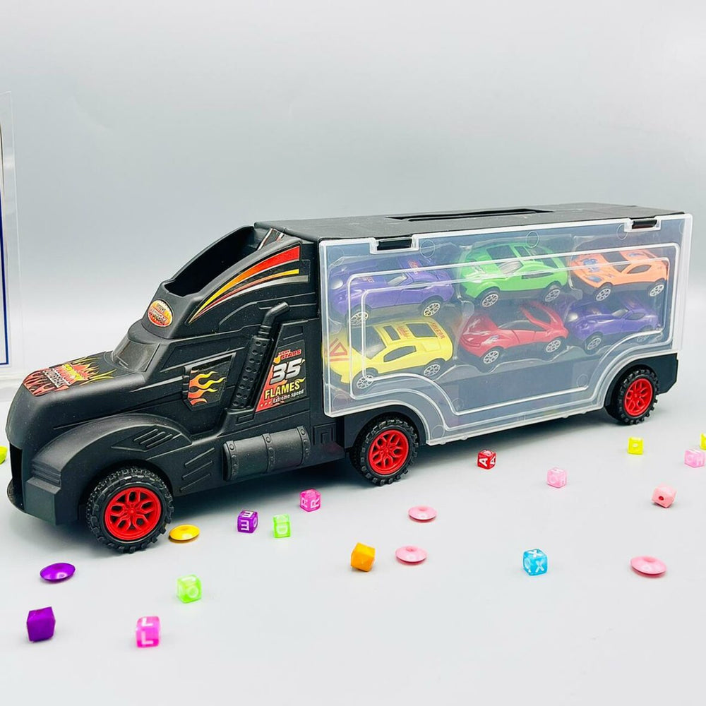 Hot Wheels Diecast Car Carrying Trailer Truck