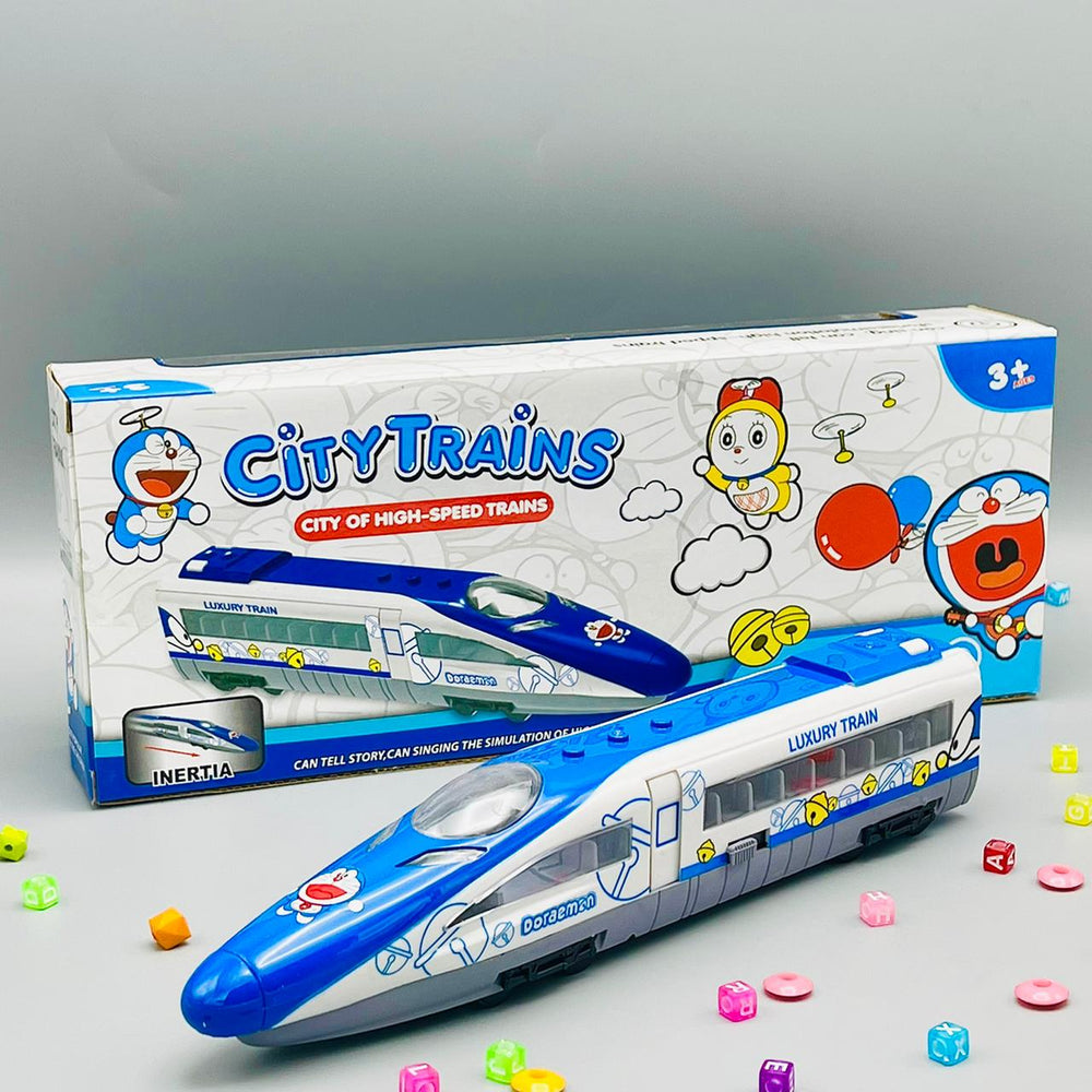 City Bullet Train with Flashing Lights
