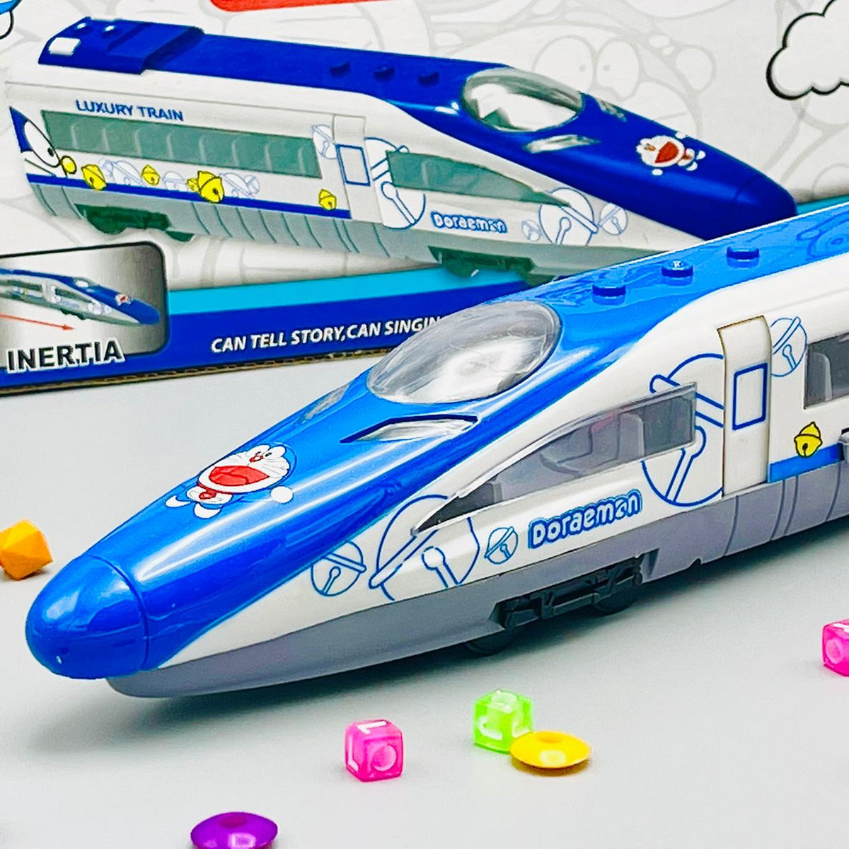 City Bullet Train with Flashing Lights