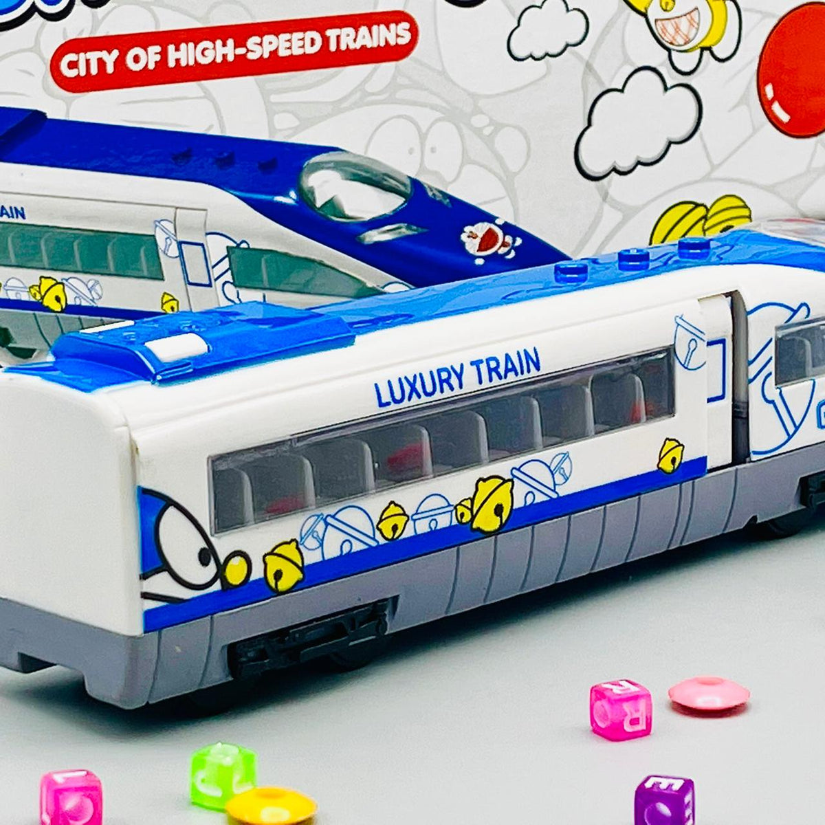 City Bullet Train with Flashing Lights
