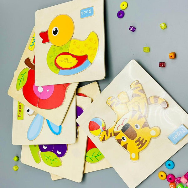 Wooden Educational Colorful Puzzle Sets