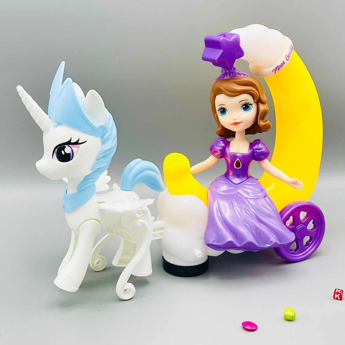 Princess Unicorn Moon Carriage with Light & Music
