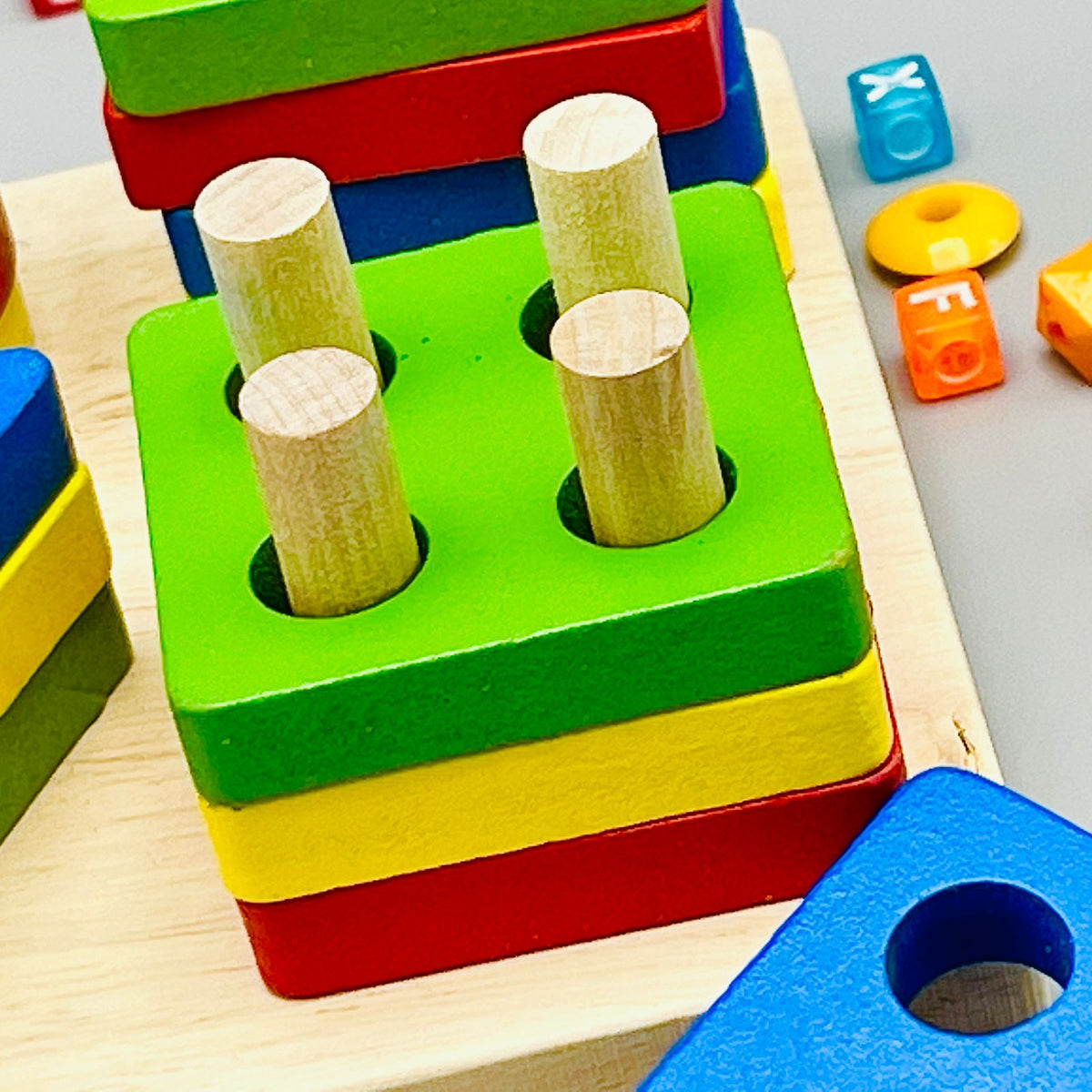 Four Columns Shape Matching Wooden Toy