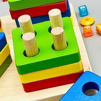 Four Columns Shape Matching Wooden Toy