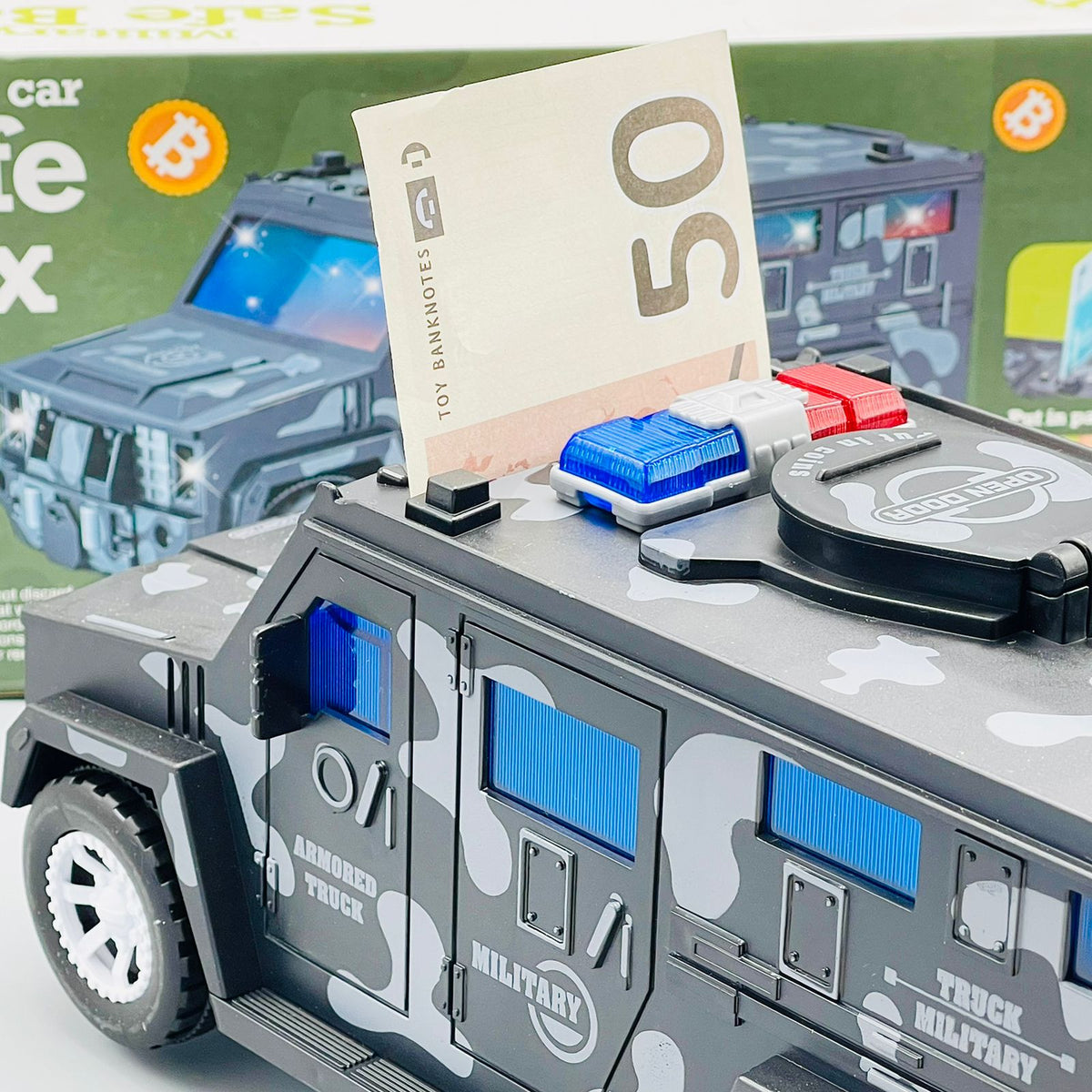 Military Car Safe Box Piggy Bank