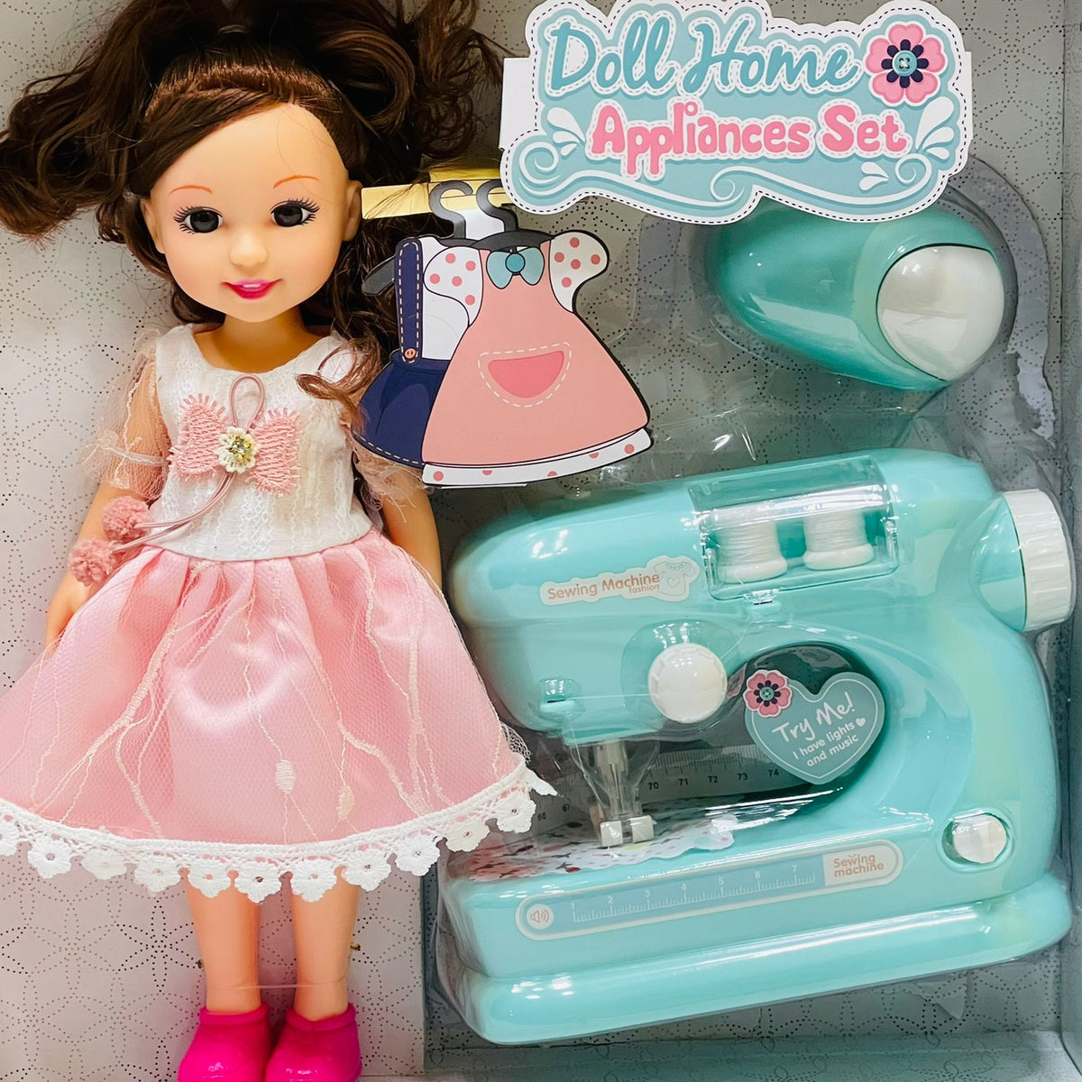 Little House Hold Sewing Machine and Doll