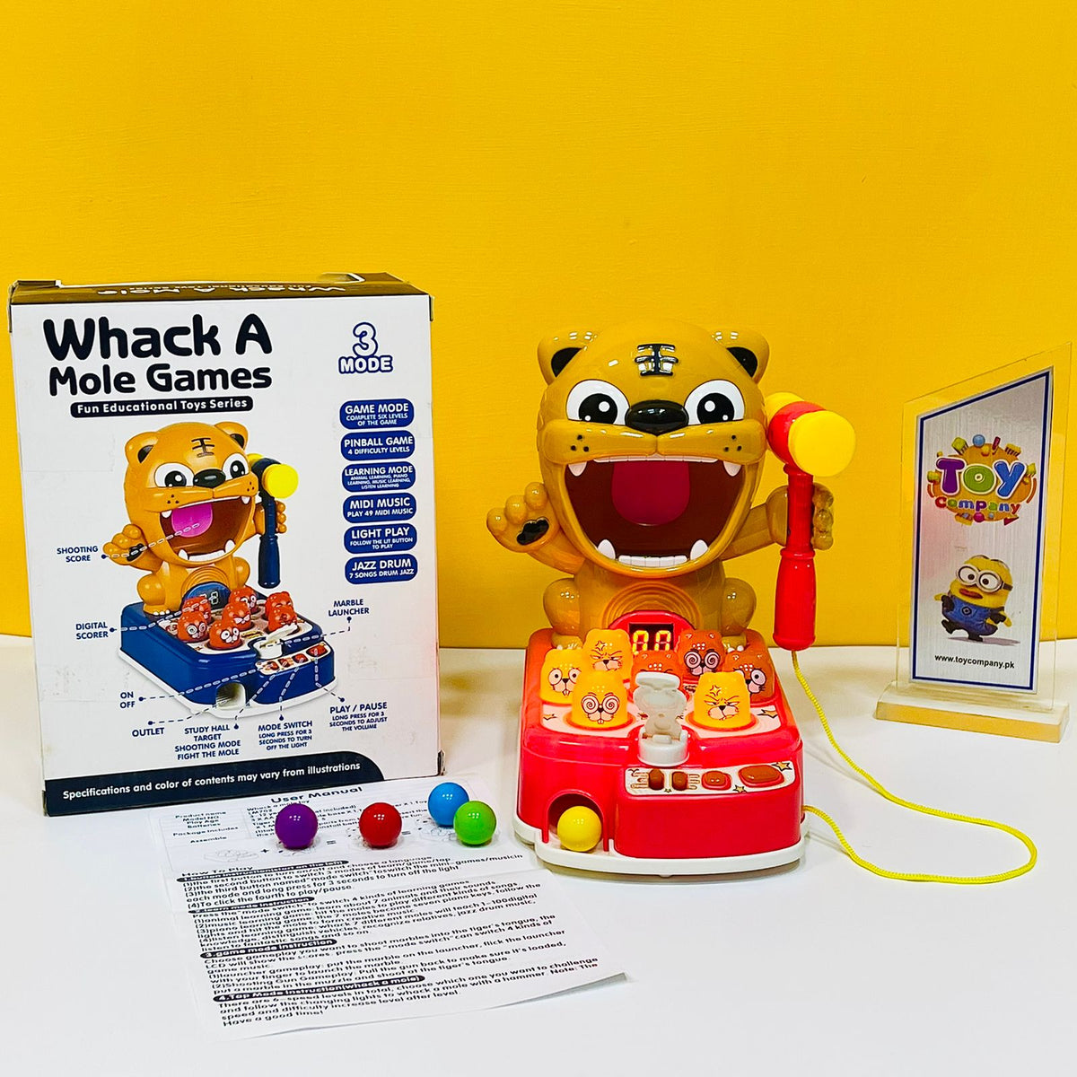 3 in 1 Tiger Shooting Whack a Mole Game