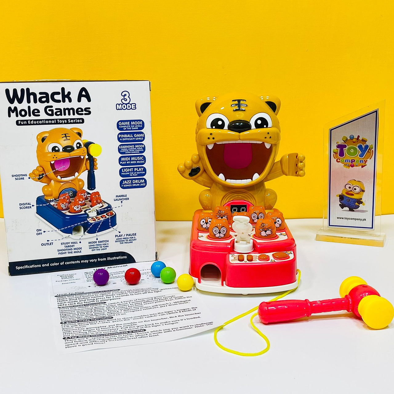 3 in 1 Tiger Shooting Whack a Mole Game