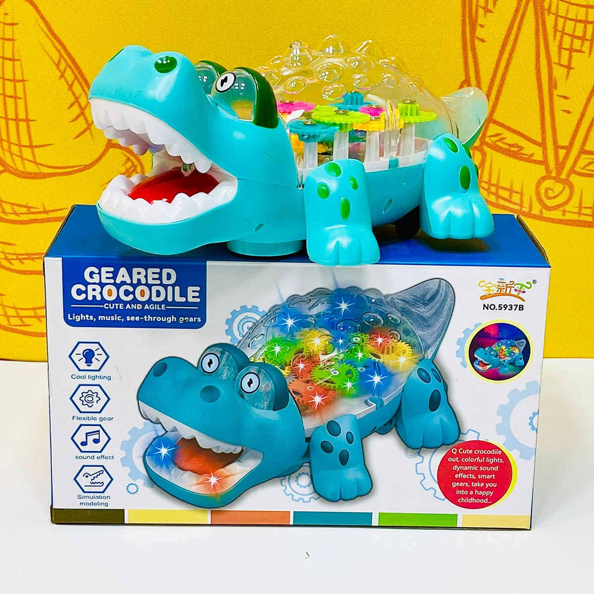 Electric Transparent Gear Crocodile