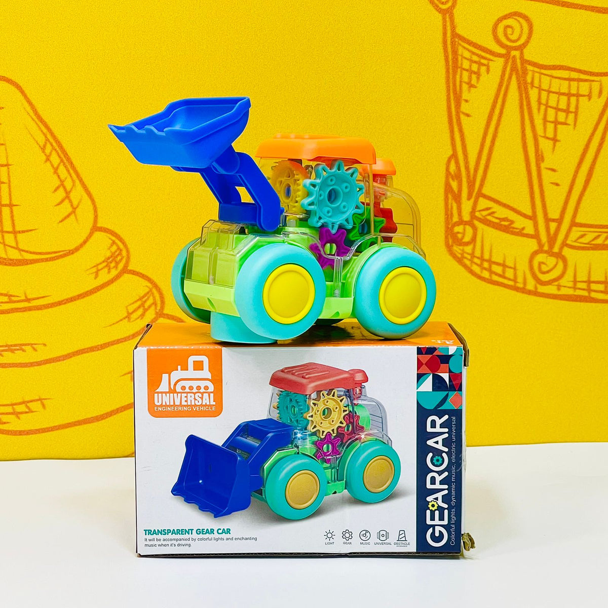 Colorful Transparent Gear Electric Excavator
