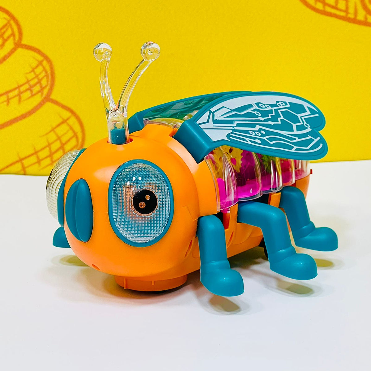 Electric Transparent Gear Bee with Lights and Sound