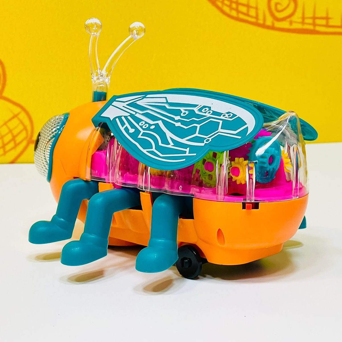 Electric Transparent Gear Bee with Lights and Sound