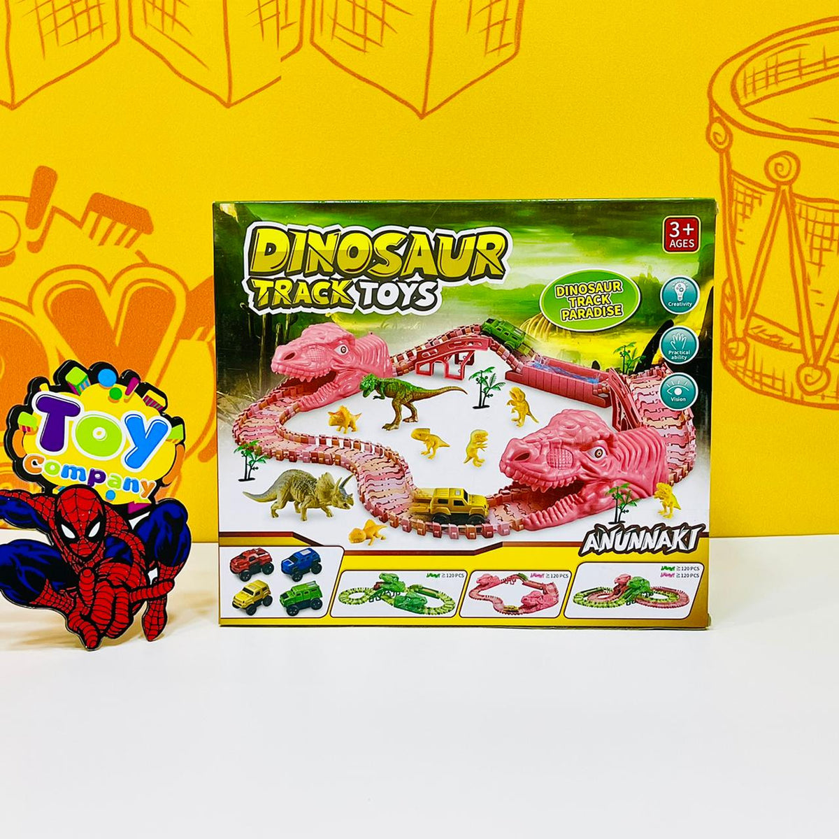 Dinosaur Car Race Track Set