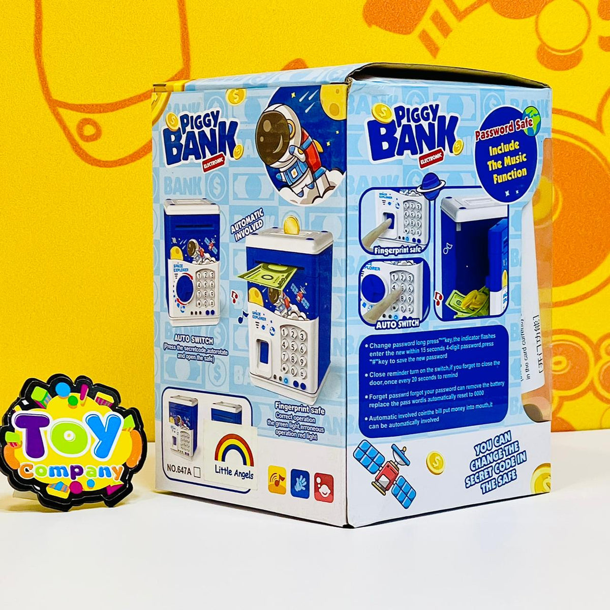 Space Explorer Piggy Bank with Finger Print Unlock