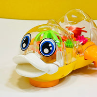 Electric Transparent Gear Duck with Lights and Sound