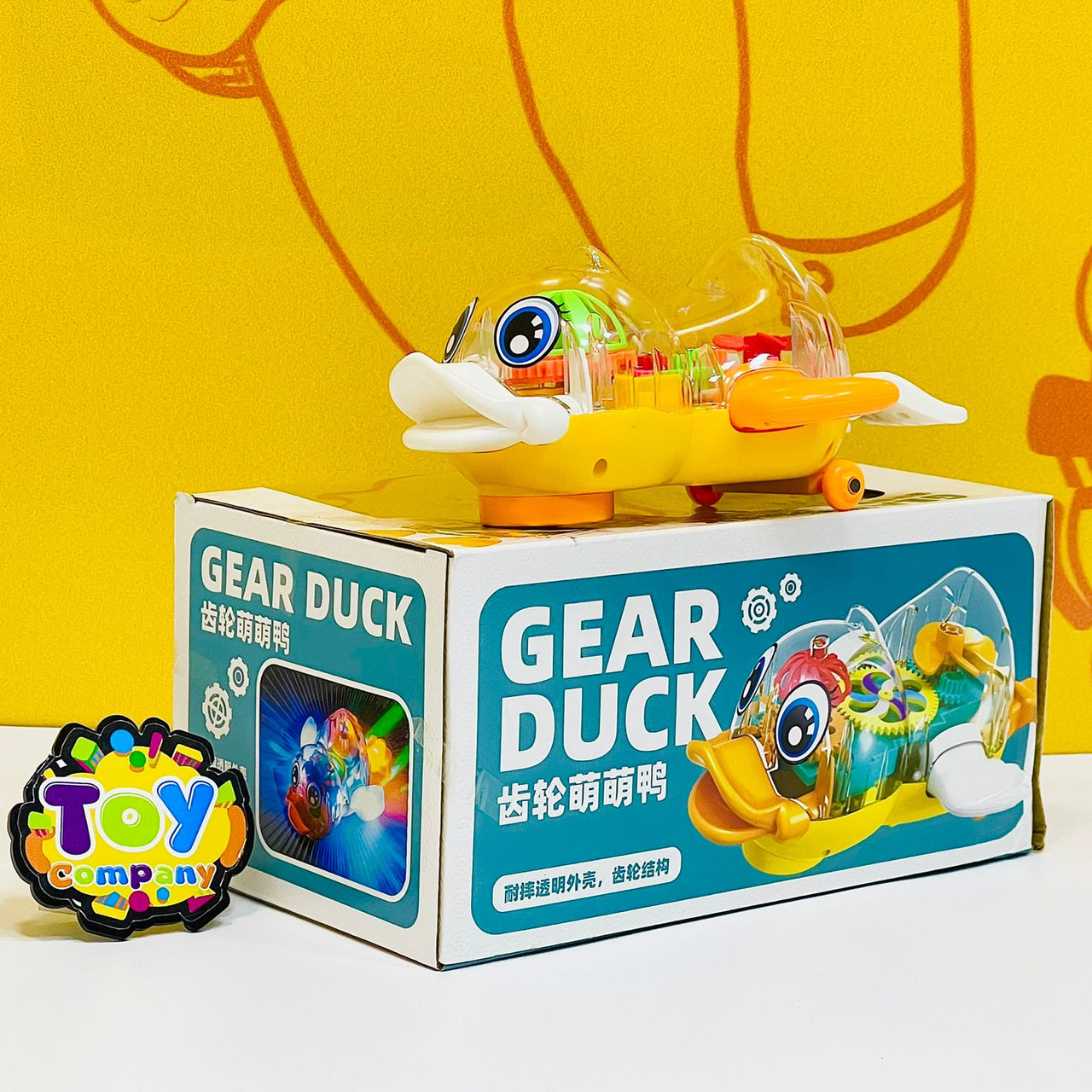 Electric Transparent Gear Duck with Lights and Sound