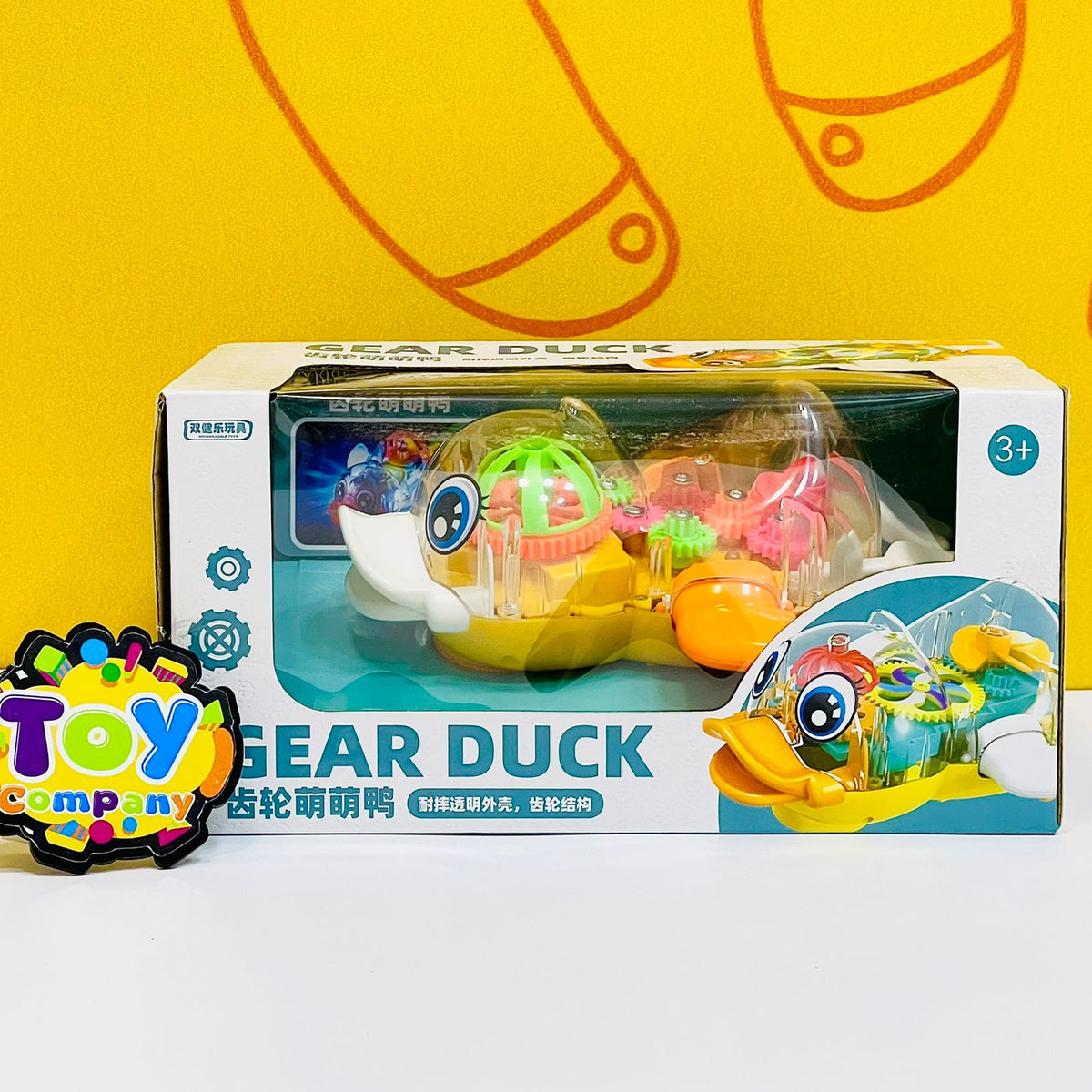 Electric Transparent Gear Duck with Lights and Sound