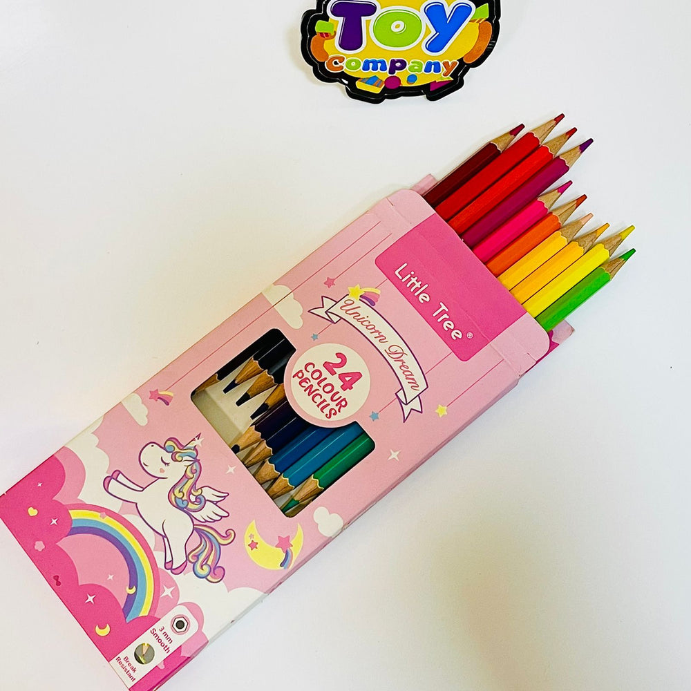 Little Tree Wood Color Double Sided Pencils 24 Colors for Kids