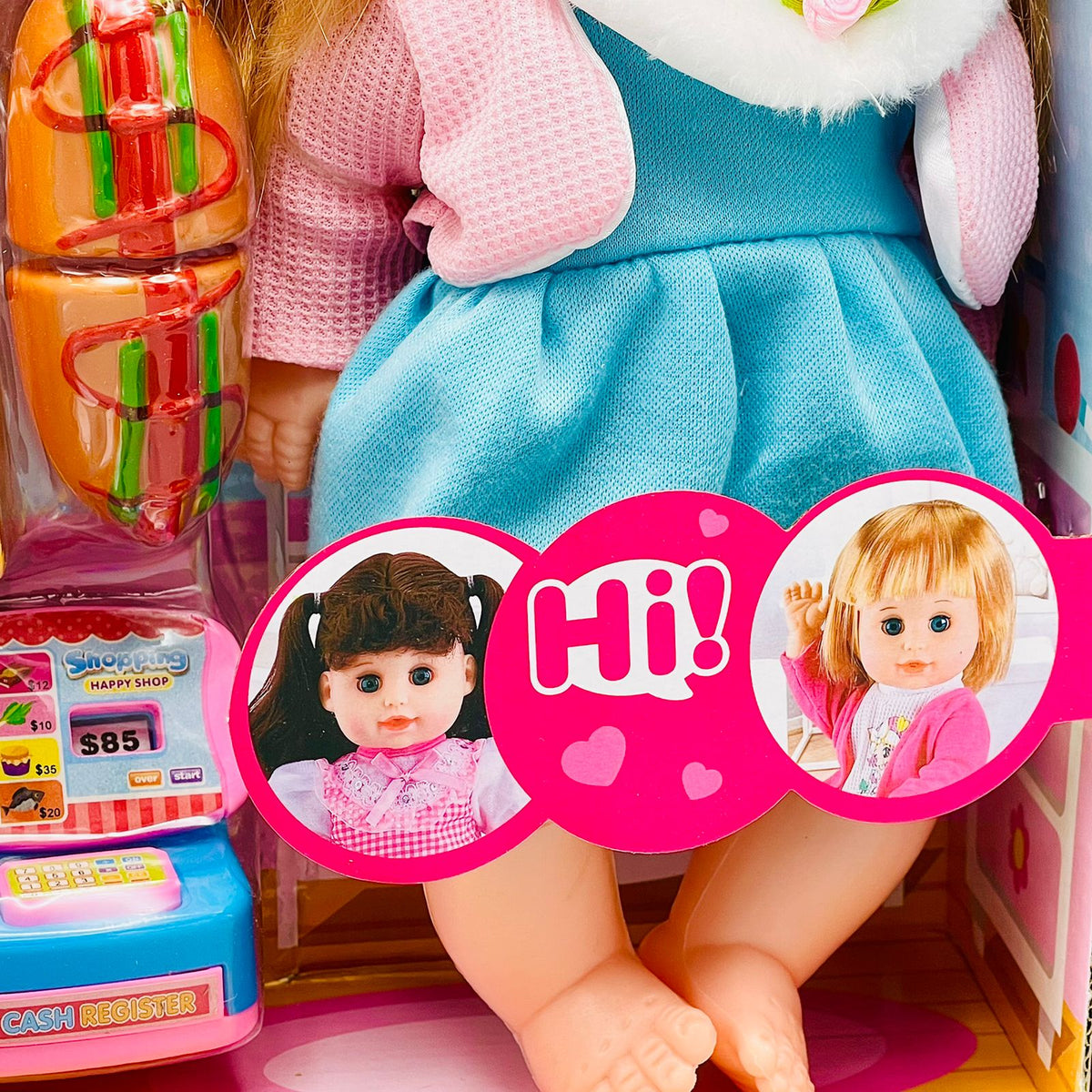 Premium Doll with Supermarket - Open/Close Eyes