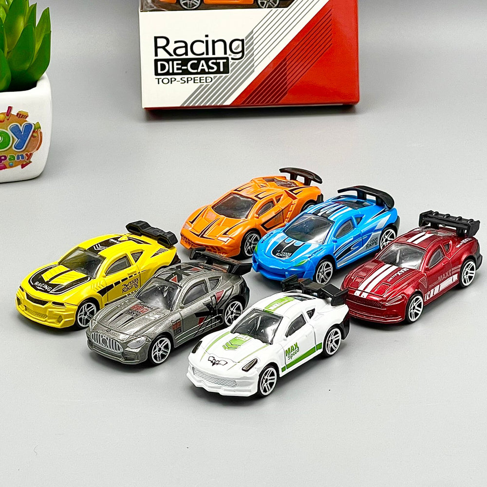 Diecast Metal Racing Cars - Pack of 6