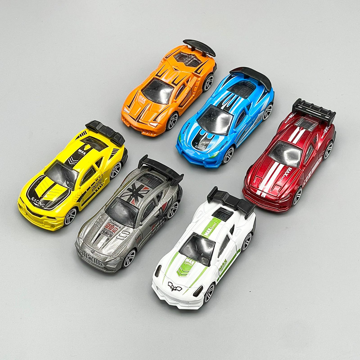 Diecast Metal Racing Cars - Pack of 6