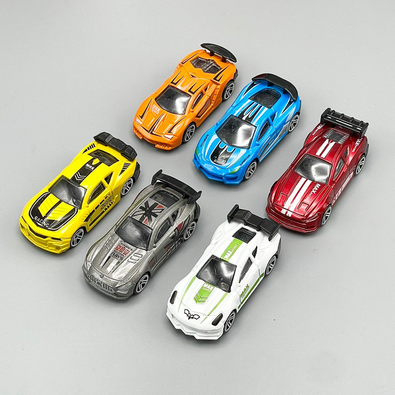 Diecast Metal Racing Cars - Pack of 6