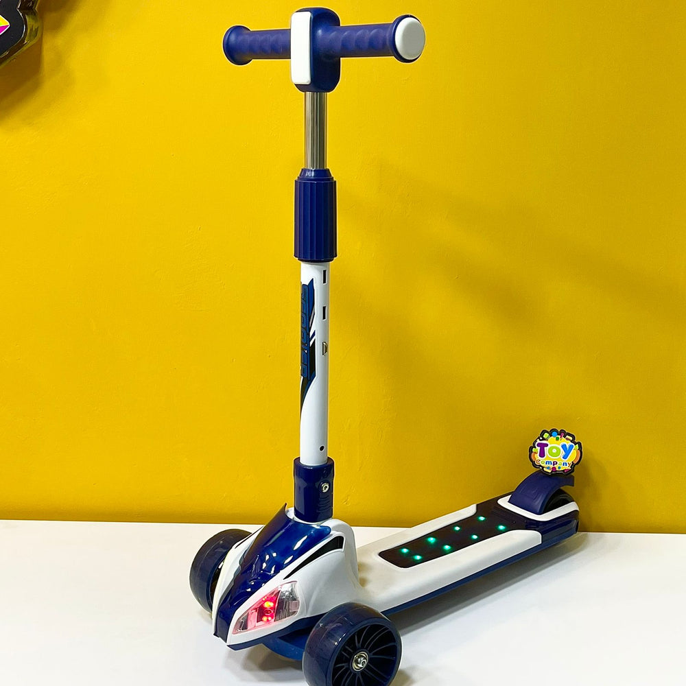 3 Wheels Scooter with Lights & Sound - Blue & White