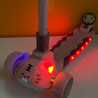 3 Wheels Animal Shaped Scooter with Lights & Sound - Pink