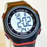 Taixun Digital Water Resistant Sports Watch - Black & Red