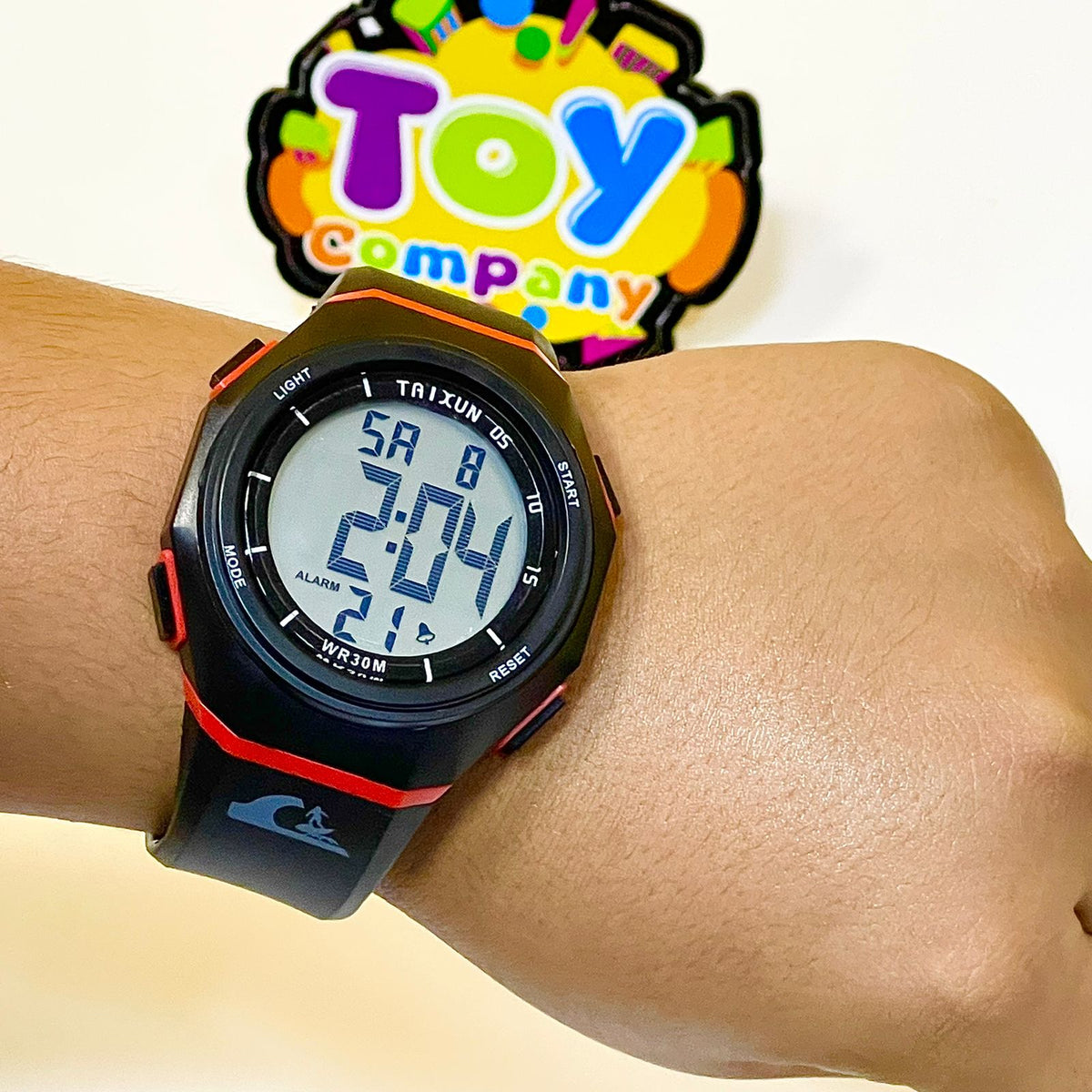 Taixun Digital Water Resistant Sports Watch - Black & Red
