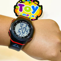 Taixun Digital Water Resistant Sports Watch - Black & Red