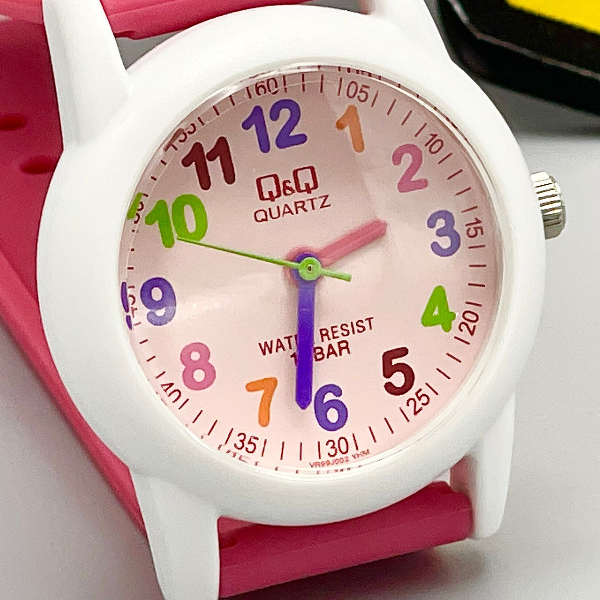 Q&Q Water Resistant Round Dial Girls Watch