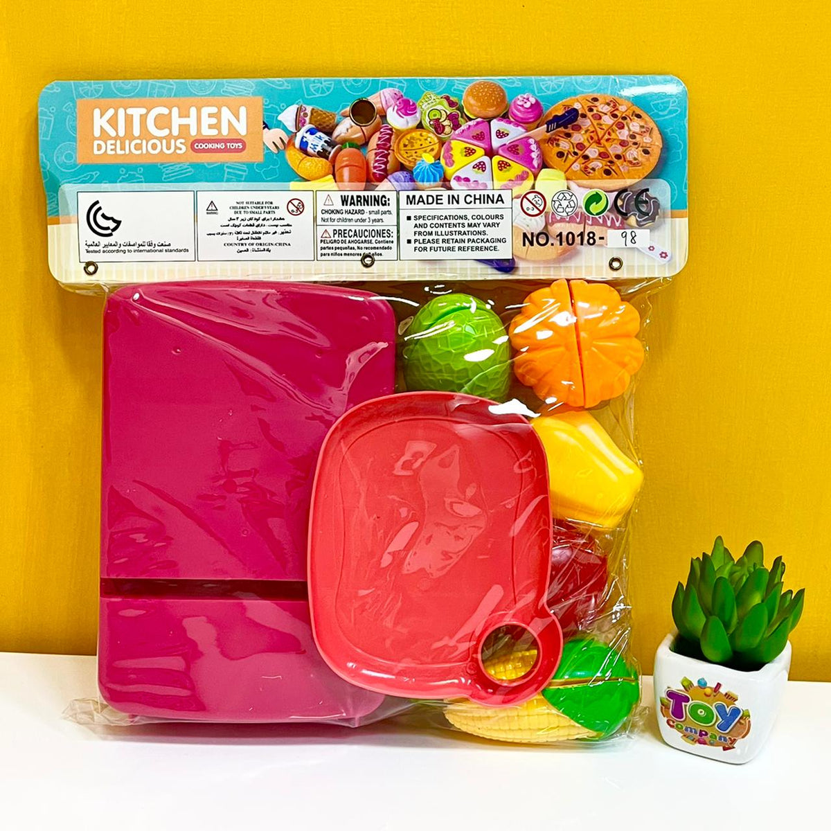Delicious Kitchen with Fridge & Food Cutting Set