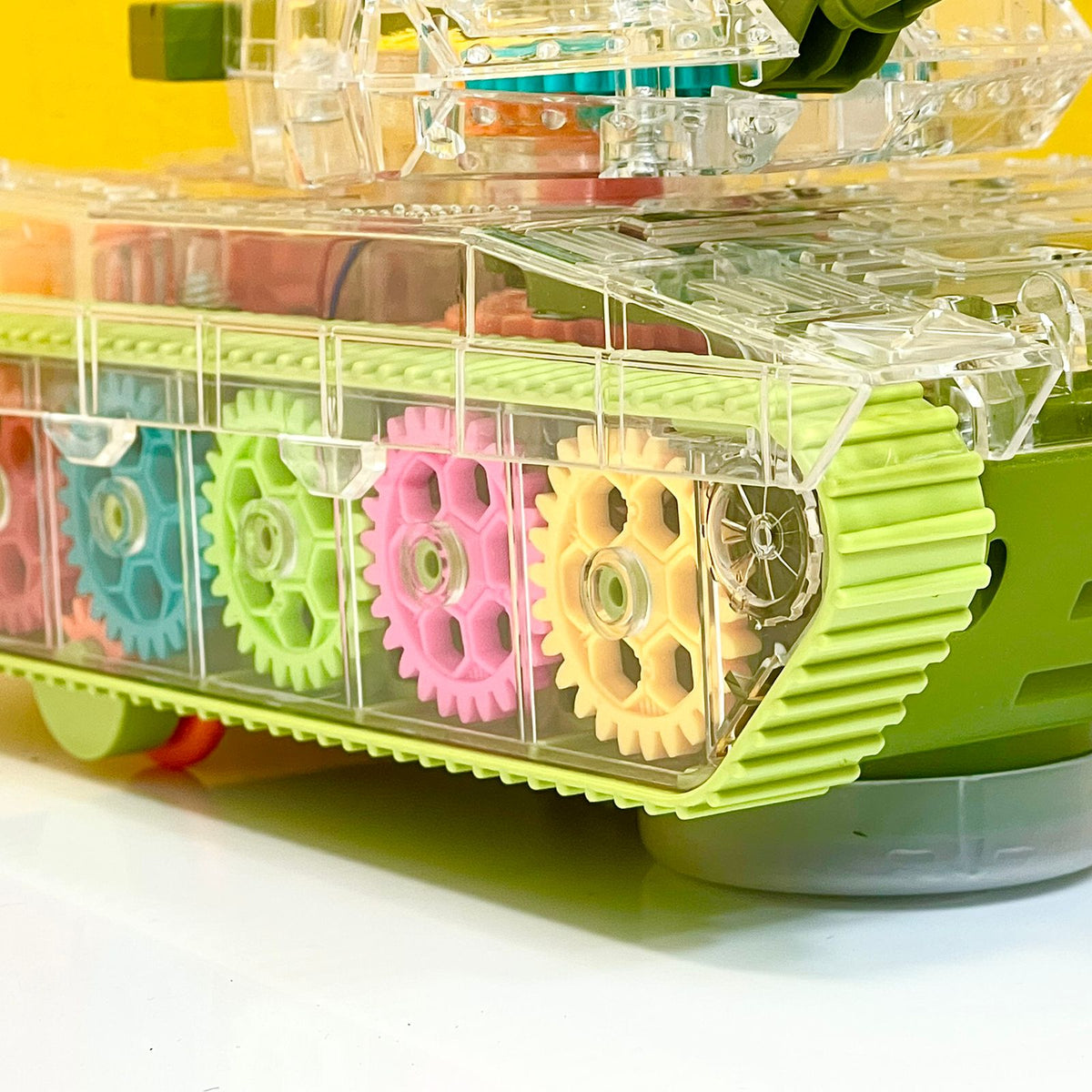 Transparent Tank Toy with Gears, Lights & Sound